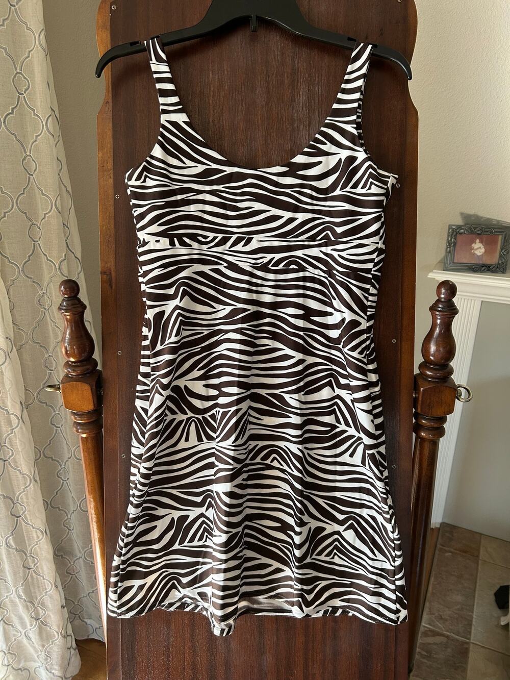 Jude Connally XS brown cream zebra print sundress